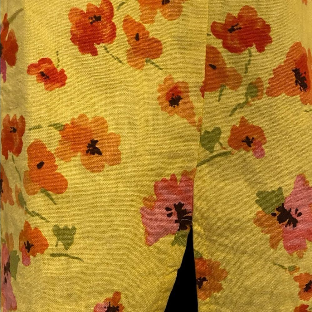 Juniors sundress Floral Ruched Linen Floral Print Dress Adj. Straps NWOT XXS - Picture 11 of 12